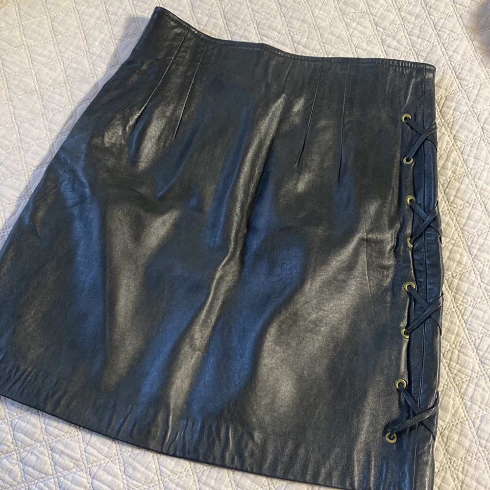 Real leather mini skirt, size 6